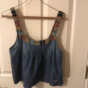 Hollister denim crop top